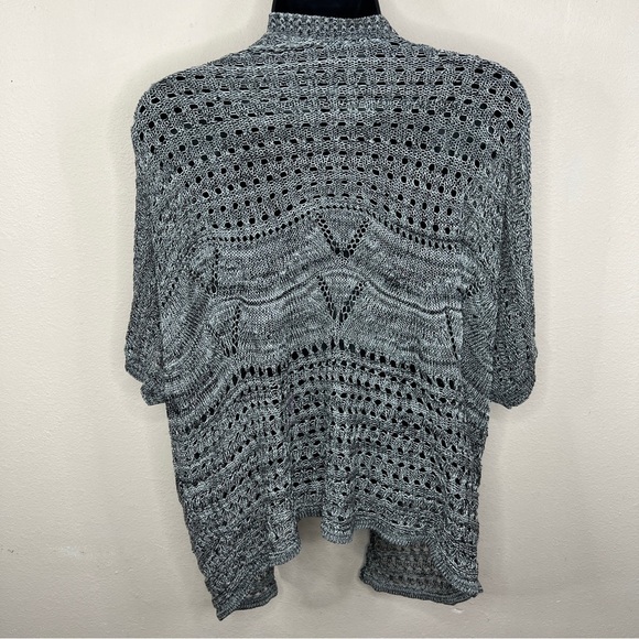 Rue21 Grey Open Knit Short Sleeve Sweater Shrug  Medium Oversized - Picture 4 of 7